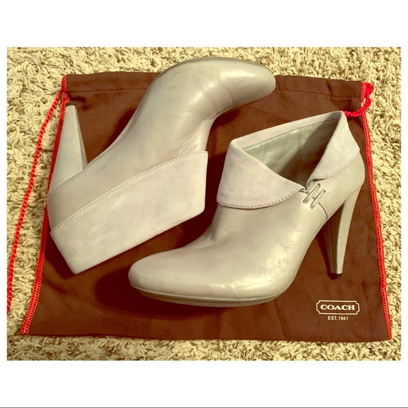 Coach Shoes - Coach™️ Gray Leather Booties